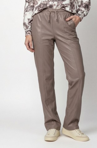 Straight fit faux leather pants