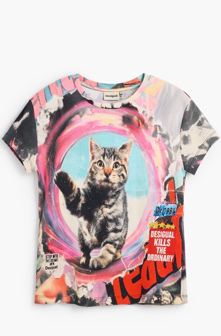 Printed cat t-shirt