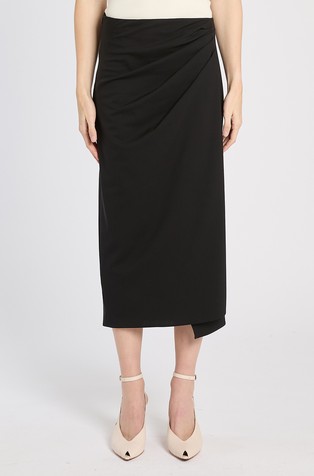 Stretch-wool pencil skirt