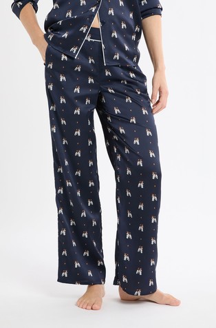 Hailey satenski donji dio pidžame s motivima pasa
