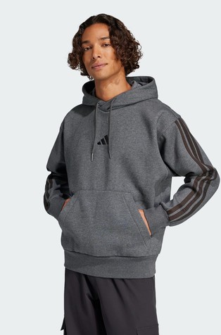 Essentials 3-Stripes Fleece pulover s kapuljačom