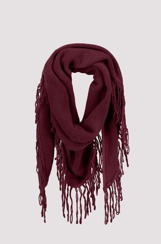 Fringed scarf in wool-blend