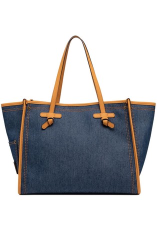 Marcella Rebel platnena tote torba  s kožnim obrubima