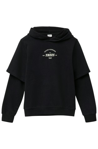 Pulover s kapuljačom i dvoslojnim dugim rukavima