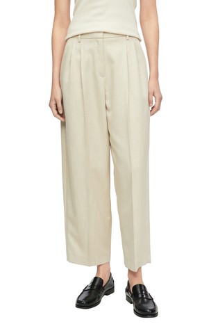 Pleated trousers with glitter yarn