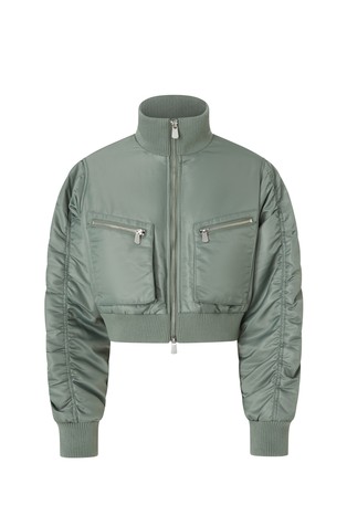 Kratka bomber jakna od satenske tkanine