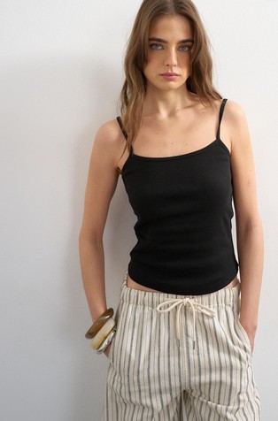 TSREBECCA rib strap vest
