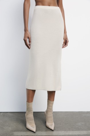 Essential pletena midi suknja