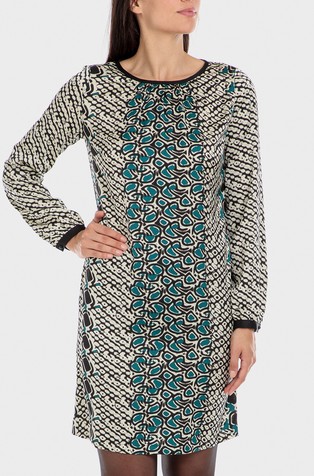 Kratka haljina od krep tkanine s uzorkom