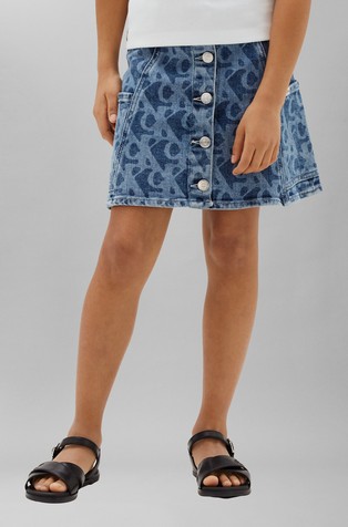 Denim suknja s uzorkom monograma