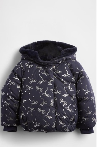 Prošivena jakna s kapuljačom za djecu djevojčice