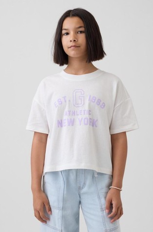 Kids Oversized Crop Logo T-Shirt