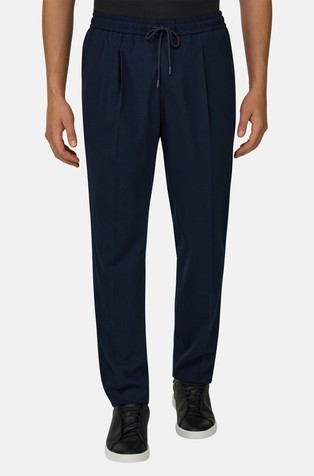 City Trousers In Stretch Wool Seersucker