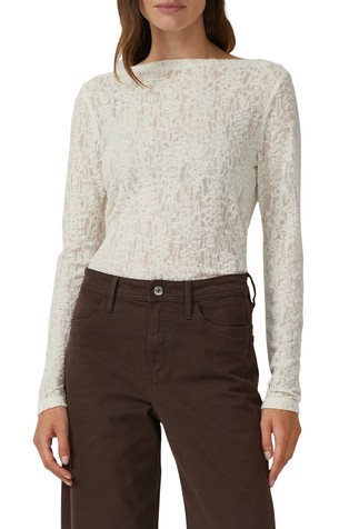 Poluprozirna majica dugih rukava od čipke