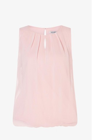 Sleeveless blouse in mix material