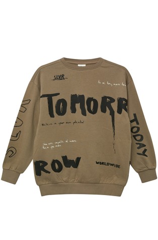 Oversized fit pulover s otiskom grafita