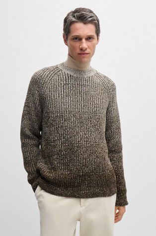 Regular fit pleten pulover s učinkom blijeđenja boja