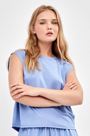 Oversize fit majica bez rukava od mješavine viskoze