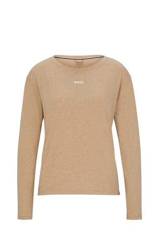 Pamučni gornji dio pidžame dugih rukava s logotipom