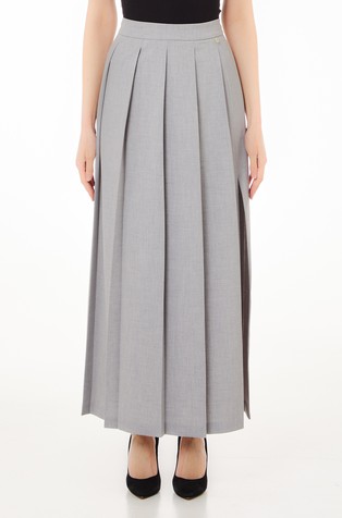 Duga plisirana suknja od mješavine s viskozom