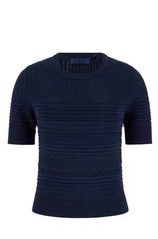 Pointelle knit T-shirt