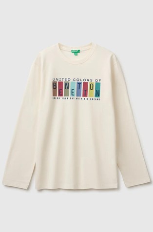 Long-sleeved cotton T-shirt with logo embroidery