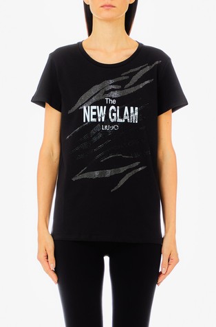 Majica od pamučne jersey tkanine s ukrasnim kamenčićima