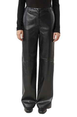 Hlače od umjetne kože sa širokim nogavicama