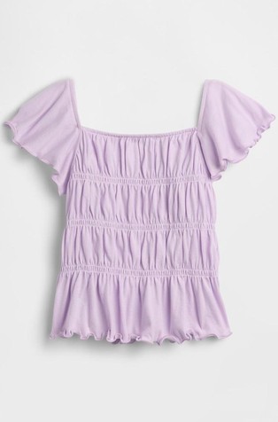 Prošivena majica s nabranim rukavima za djecu djevojčice