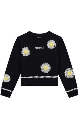 Pleten pulover s izvezenim cvijećem