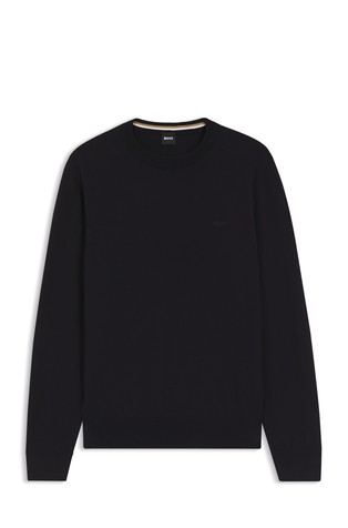 Pleten pamučni pulover s izvezenim logotipom