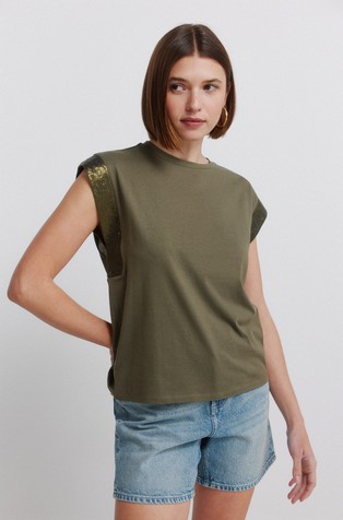 Sequin short sleeve T-shirt