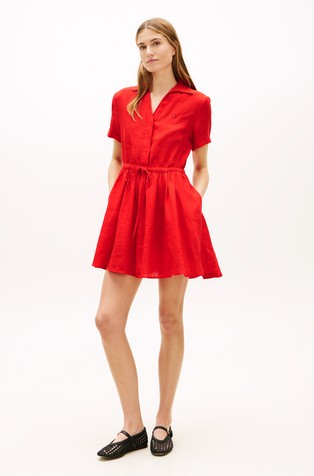 Kratka lanena košulja-haljina