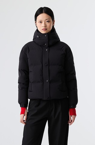 Oversized fit prošivena jakna punjena paperjem s kapuljačom