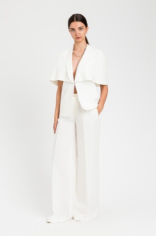 Linen blend cape jacket