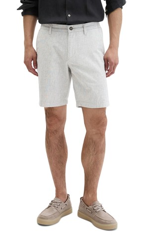 Slim shorts organic cotton-linen blend