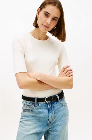 Ribbed Slim Short Sleeve T-Shirt