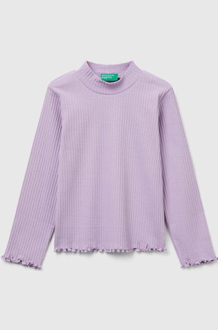 Slim fit pamučna majica dugih rukava