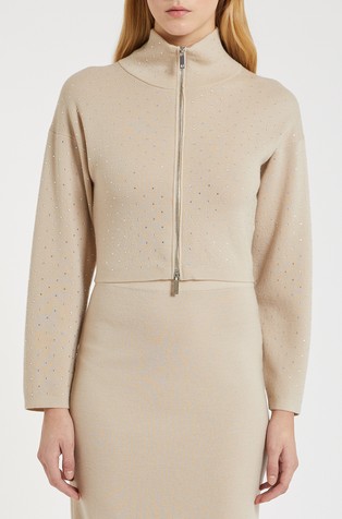 Monochrome vuneni kardigan s ukrasnim kamenčićima