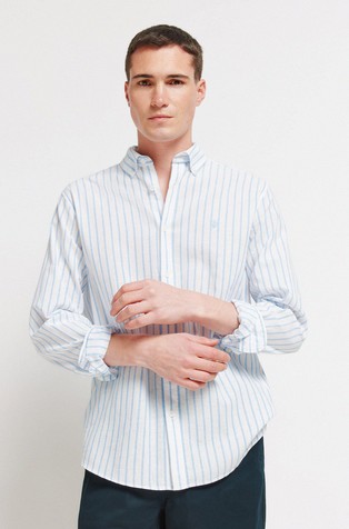 Striped cotton and linen shirt