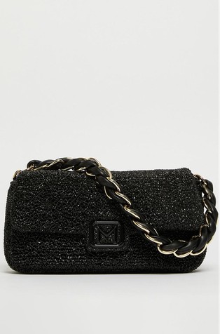 Mini raffia-look crossbody bag