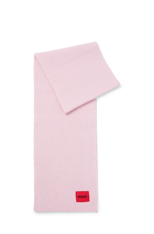 Wool-blend scarf with logo label