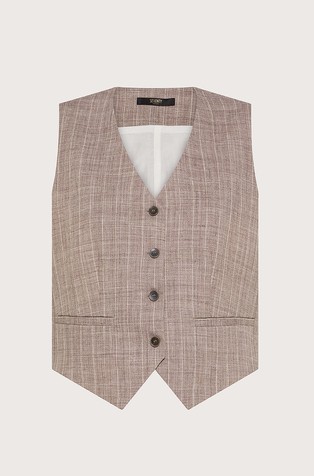 Striped vest in blend with linen