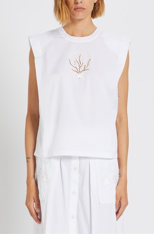 Relaxed fit bluza bez rukava s vezom