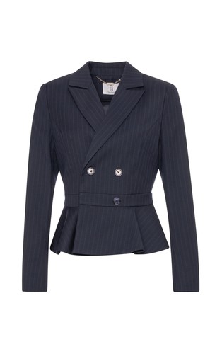 Slim fit kratak prugast sako