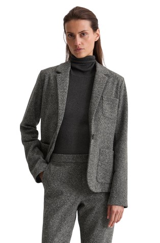 Relaxed jersey tweed blazer in organic cotton blend