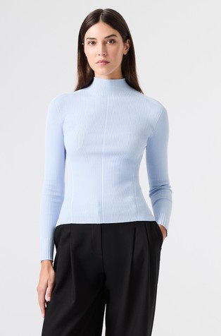 3D pleten pulover s povišenim ovratnikom