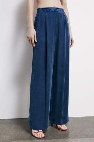 Fluid pants with elastic waistband