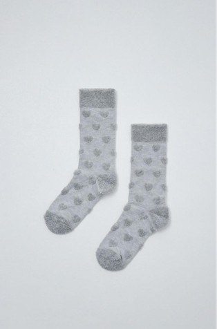 Textured heart long socks
