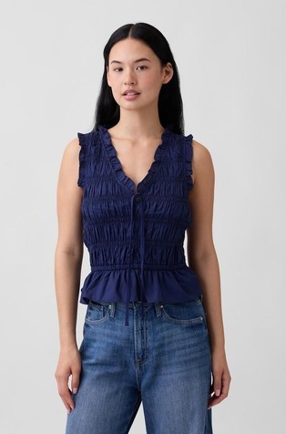 Smocked Sleeveless Top